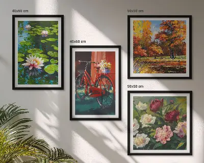 Åkander, cykelblomster billedsæt med ramme