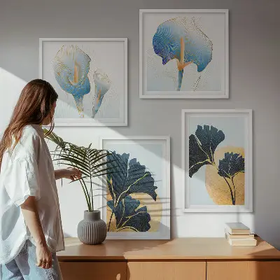 Citroner vinportræt af Kahlo billedvæg til over sofaen