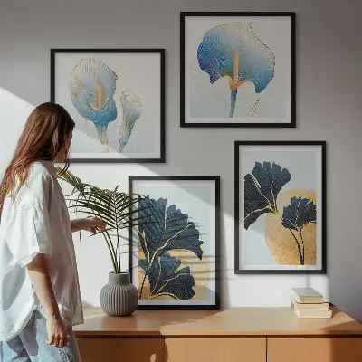 Citroner vinportræt af Kahlo billedvæg til over sofaen