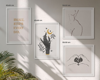 Billedvæg over sofa Minimalistiske boho-illustrationer