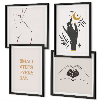 Billedvæg over sofa Minimalistiske boho-illustrationer