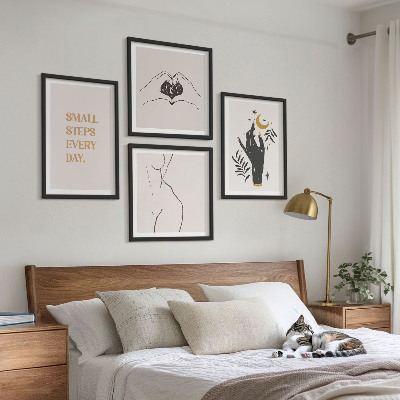 Billedvæg over sofa Minimalistiske boho-illustrationer