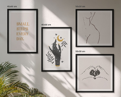 Billedvæg over sofa Minimalistiske boho-illustrationer