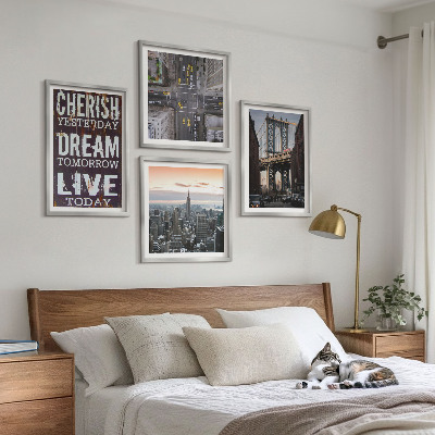 Billedvæg over sofa Citat om landskaber i New York