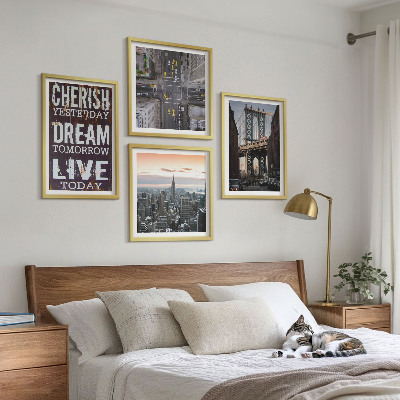 Billedvæg over sofa Citat om landskaber i New York
