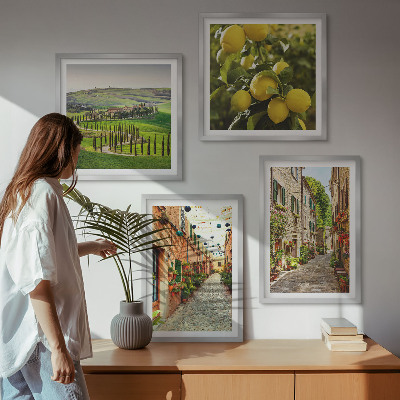 Billedsæt med ramme Charmerende gader med citronblomster