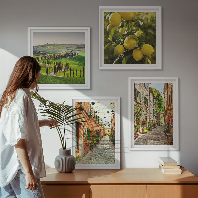 Billedsæt med ramme Charmerende gader med citronblomster