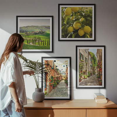 Billedsæt med ramme Charmerende gader med citronblomster