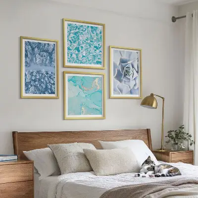 Vinterskov Blå Blomst billedvæg til over sofaen