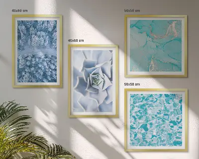 Vinterskov Blå Blomst billedvæg til over sofaen