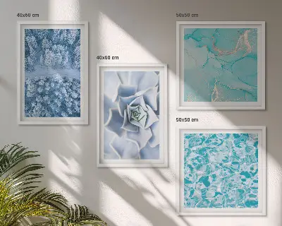 Vinterskov Blå Blomst billedvæg til over sofaen