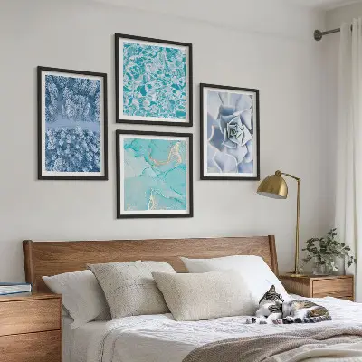 Vinterskov Blå Blomst billedvæg til over sofaen
