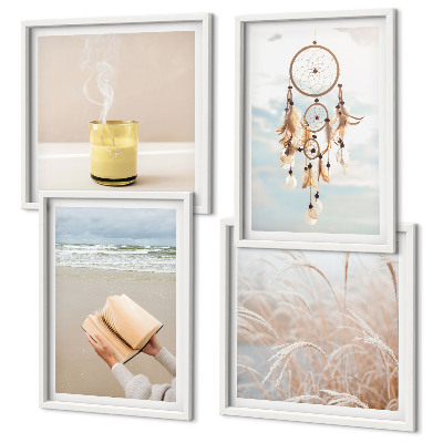 Billedsæt med ramme Sommerlandskaber i boho-stil