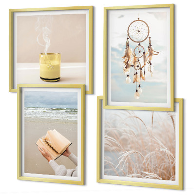 Billedsæt med ramme Sommerlandskaber i boho-stil