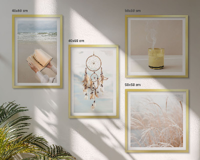 Billedsæt med ramme Sommerlandskaber i boho-stil