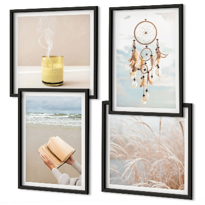 Billedsæt med ramme Sommerlandskaber i boho-stil
