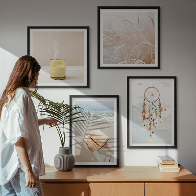 Billedsæt med ramme Sommerlandskaber i boho-stil