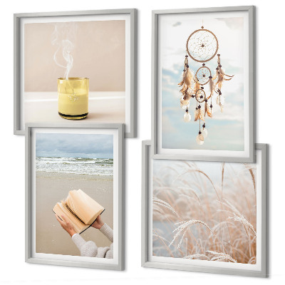 Billedsæt med ramme Sommerlandskaber i boho-stil