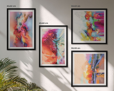 Billedvæg over sofa Farverige abstraktioner af form