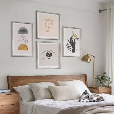 Billedsæt med ramme Minimalistiske boho-illustrationer
