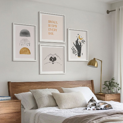Billedsæt med ramme Minimalistiske boho-illustrationer