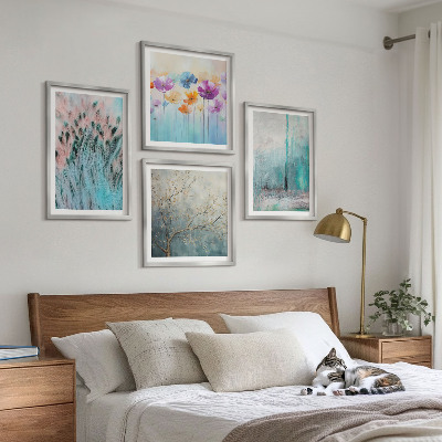 Billedvæg over sofa Pastelblomster baggrundsmønstre