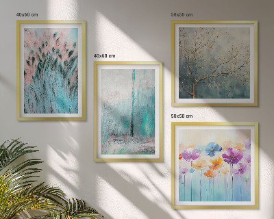 Billedvæg over sofa Pastelblomster baggrundsmønstre