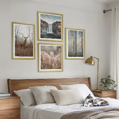 Billedvæg med skovlandskaber vild natur til ophæng over sofaen