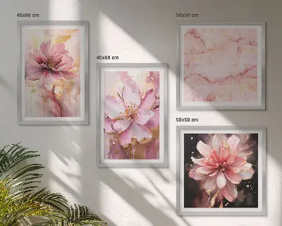 Blomsterkompositioner af hvide roser billedsæt med ramme