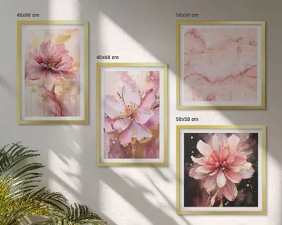 Blomsterkompositioner af hvide roser billedsæt med ramme