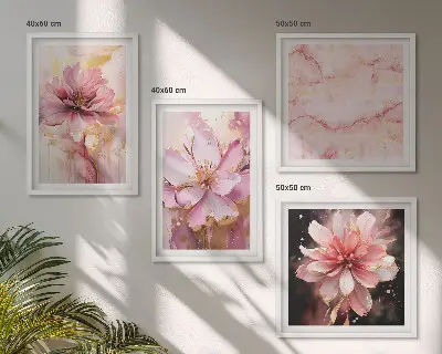 Blomsterkompositioner af hvide roser billedsæt med ramme
