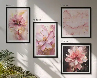 Blomsterkompositioner af hvide roser billedsæt med ramme