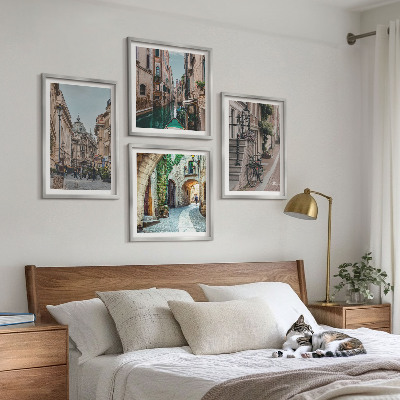 Billedvæg over sofa Venetianske gader med vandarkitektur