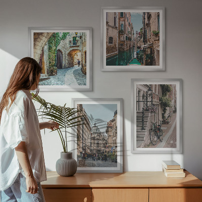Billedvæg over sofa Venetianske gader med vandarkitektur