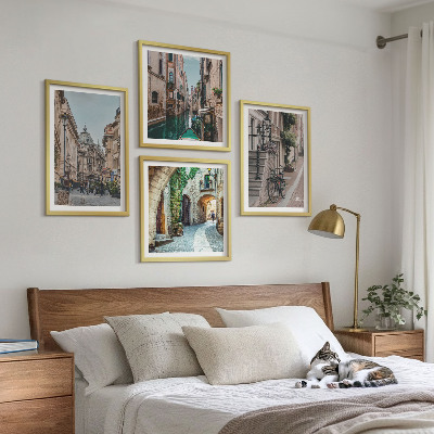 Billedvæg over sofa Venetianske gader med vandarkitektur