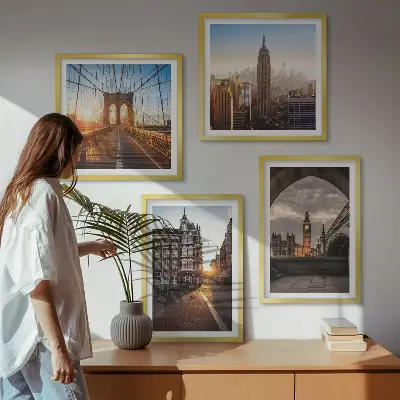Malerisæt med udsigt over London med ramme