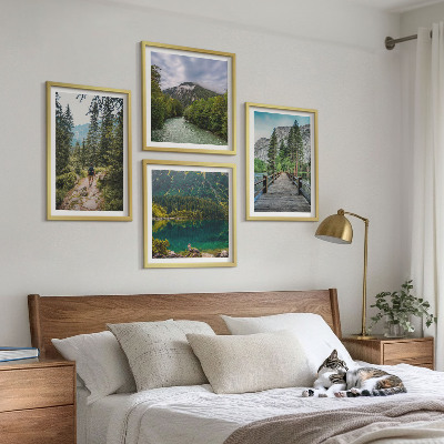 Billedvæg over sofa Bjerge, søer, skove, stier