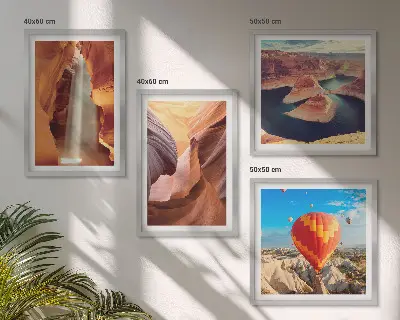 Vandfald i kløften billedsæt med ramme
