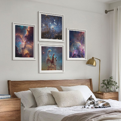 Billedvæg over sofa Kosmiske stjernebilleder