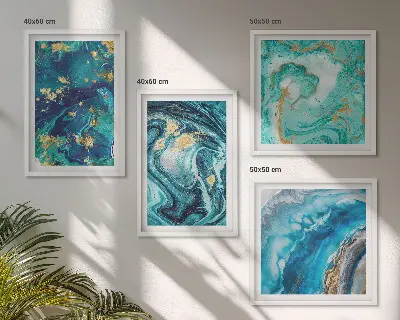 Dekorative malerier med abstrakt motiv billedsæt med ramme