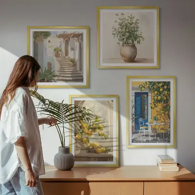 Citroner byarkitektur billedsæt med ramme