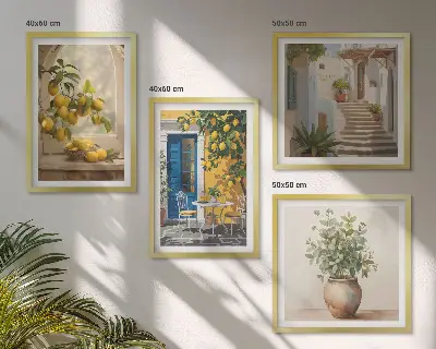 Citroner byarkitektur billedsæt med ramme