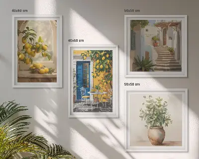 Citroner byarkitektur billedsæt med ramme