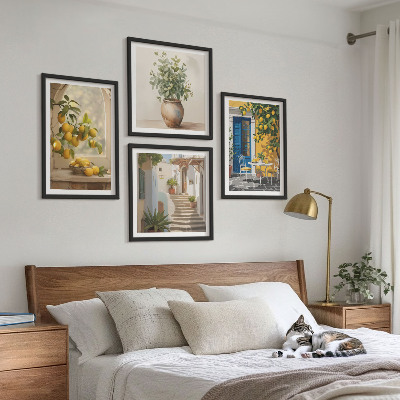 Billedsæt med ramme Citroner byarkitektur