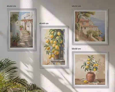 Citrongader Havudsigt billedsæt med ramme