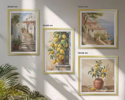 Citrongader Havudsigt billedsæt med ramme