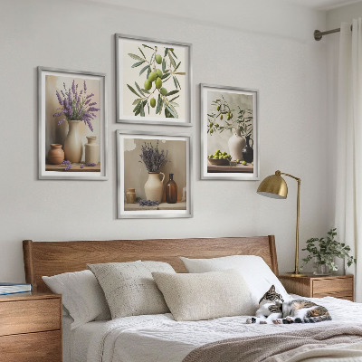 Billedvæg over sofa Blomster i vaser dekorationer