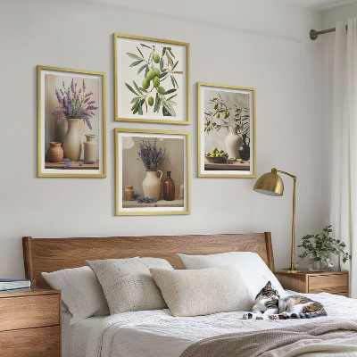 Billedvæg over sofa Blomster i vaser dekorationer