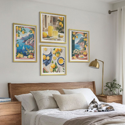 Billedvæg over sofa Italienske citroner fra Sea Window