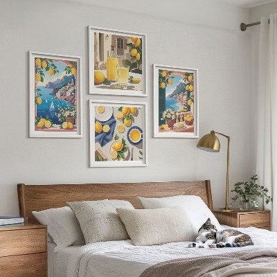 Billedvæg over sofa Italienske citroner fra Sea Window